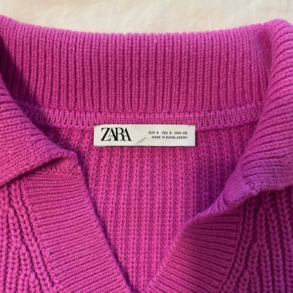 Zara cropped sweater, pink, size S, worn once - Picture 2 of 2